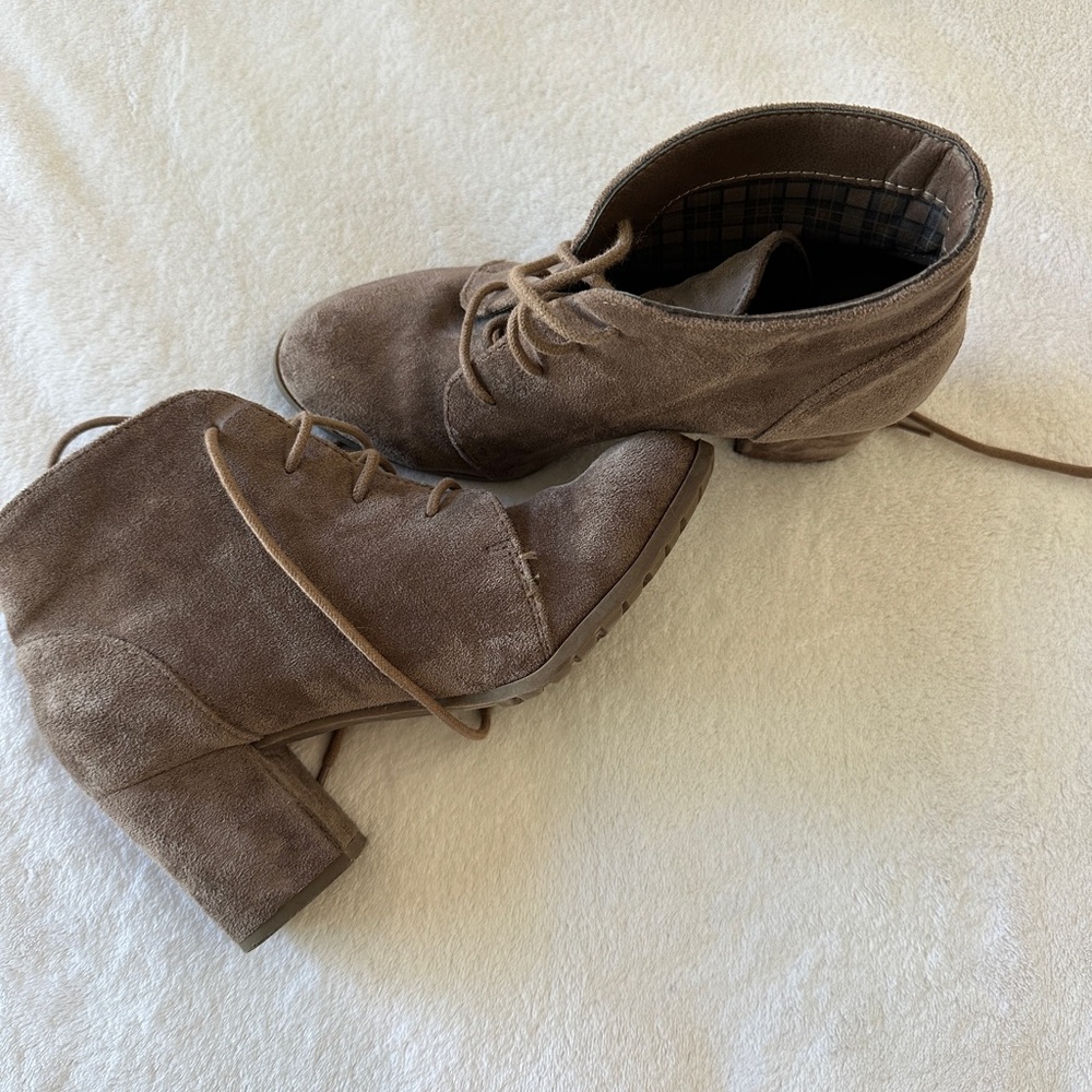 Suede Lace Up Ankle Booties